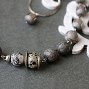 Украшения handmade. Livemaster - original item Jewelry sets: neck made of marble and glass 
