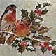  ' Birds and a branch of mistletoe' painting on a magnet, Pictures, Ekaterinburg,  Фото №1
