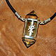 Order Rune crystal.Citrine,silver,garnet,leather cord. BuffSilverArt (buffsilverart). Livemaster. . Pendulum Фото №3
