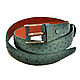 Men's belt, made of ostrich leather, width 4 cm, dark green color, Straps, St. Petersburg,  Фото №1