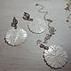 Chrysanthemum pearl earrings and pendant', Jewelry Sets, St. Petersburg,  Фото №1
