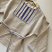 Русский стиль handmade. Livemaster - original item Russian folk linen blue shirt. Handmade.