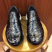 Обувь ручной работы handmade. Livemaster - original item Sneakers, from leather of the Siamese crocodile, model unisex, under the order.. Handmade.
