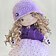 Order The doll-baby Natasha.Doll with gray eyes in a purple dress. CountryKids - doll with a soul. Livemaster. . Dolls Фото №3