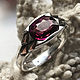 Men's silver ring with purple Tourmaline Rubellite handmade, Rings, Moscow,  Фото №1