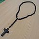 Men's rosary beads made of black ebony with a cross, Beads2, Sergiev Posad,  Фото №1