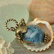 Украшения handmade. Livemaster - original item Pendant Sea in the palm lampwork jellyfish brass. Handmade.