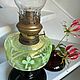 Oil lamp, art glass, France. Vintage lamps. Dutch West - Indian Company. My Livemaster. Фото №5