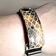 Order Unisex leather bracelet combined with python skin. Brave. Livemaster. . Cuff bracelet Фото №3