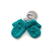 Куклы и игрушки handmade. Livemaster - original item Doll mittens 5 cm knitted emerald. Handmade.