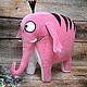 Stuffed toy plush pink elephant rare striped, Stuffed Toys, Moscow,  Фото №1