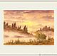 Заказать Картина акварелью "Туман над рекой." 21 на 29,7 см. Картины акварелью (elenaakvarel). Ярмарка Мастеров. . Картины Фото №3