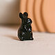 Год Кролика: Кролик из камня - черный обсидиан, Статуэтка, Москва,  Фото №1