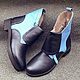 Shoes 'Modern dark blue/light blue' black sole. Boots. Hitarov (Hitarov). Online shopping on My Livemaster.  Фото №2
