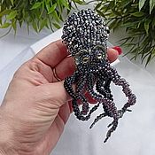 Украшения ручной работы. Ярмарка Мастеров - ручная работа Brooch-pin made of beads sea decoration in the form of an octopus as a gift. Handmade.