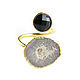 Onyx and Quartz ring, Black Onyx ring gift. Rings. Irina Moro. Online shopping on My Livemaster.  Фото №2