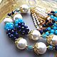 Necklace 'Blue dawn' (pearls, lapis lazuli, crystal). Necklace. Pani Kratova (panikratova). My Livemaster. Фото №6