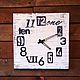Деревянные Часы старые с разными цифрами, Часы классические, Москва,  Фото №1