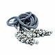 Lariat 'Mysterious gray', bead harness, silver, Lariats, Ryazan,  Фото №1