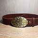 Leather belt with brass buckle. Straps. teamartleather. Online shopping on My Livemaster.  Фото №2