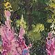 Painting with flowers of Ivan tea Summer landscape forest, glade, pink flowers. Pictures. olga-klim (olga-klim). My Livemaster. Фото №4