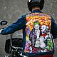 Customizing clothing. Painting jeans Joker Harley Quinn, Mens outerwear, Omsk,  Фото №1