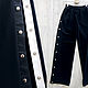 Women's wide trousers with buttons, black summer trousers with stripes. Pants. Lara (EnigmaStyle). My Livemaster. Фото №6