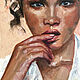 Portrait of a girl, oil painting to order 20h30 cm. Pictures. myfoxyart (MyFoxyArt). Online shopping on My Livemaster.  Фото №2