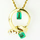 1.06tcw Colombian Emerald & Diamond Circular Pendant 18k, Gold Necklac, Pendants, West Palm Beach,  Фото №1