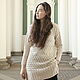 Women's Long Knitted Jumper, Beige Cotton Tunic. Jumpers. Dobryy_vyaz. Online shopping on My Livemaster.  Фото №2