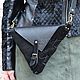Crossbody bag black leather and suede Combi Geometry triangle, Crossbody bag, Moscow,  Фото №1