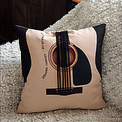 Для дома и интерьера handmade. Livemaster - original item Pillow Guitar - a gift to a musician, a gift to a guitarist for the New Year. Handmade.