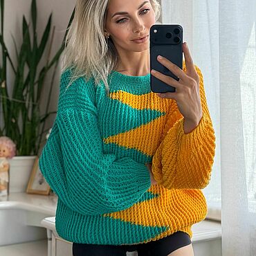 Одежда ручной работы. Ярмарка Мастеров - ручная работа Джемпер «Зигзаг». Handmade.