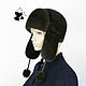 Women's hat with earflaps made of mink fur. Two colors. Caps. Mishan (mishan). Online shopping on My Livemaster.  Фото №2