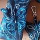 Key holder made of genuine leather 'Moon butterflies'. Key chain. bags.linny. My Livemaster. Фото №5