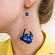 Asymmetric Parrot Earrings 'Hyacinth Macau'. Earrings. Coffeelena. My Livemaster. Фото №4