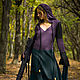 Elven Dress «Nelphie» Long Fantasy Linen Hooded Elvish Dress, Cosplay costumes, Moscow,  Фото №1