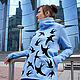 Long Swallow sweatshirt, blue sweatshirt with stand-up collar. Sweatshirts. Lara (EnigmaStyle). My Livemaster. Фото №4
