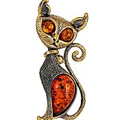 Украшения handmade. Livemaster - original item Brooch-pin: Kitty Cat Brooch. Handmade.