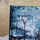 Blue painting 60 by 60 cm gray painting palette knife painting rain. Pictures. paintmart (oikos). My Livemaster. Фото №5