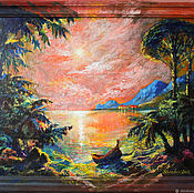 Картины и панно handmade. Livemaster - original item Painting sea sunset 