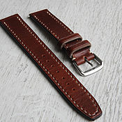 Украшения handmade. Livemaster - original item Leather watchband 20mm brown. Handmade.