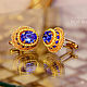 Cufflinks: OSCAR. Sapphire in gold. Blue cufflinks. jewelry for men, Cuff Links, Krasnodar,  Фото №1
