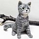 Gray striped cat maksik. felted toy made of wool. Felted Toy. Natalya Gorshkova Cute toys felting. Online shopping on My Livemaster.  Фото №2