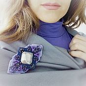 Украшения handmade. Livemaster - original item Lilac twilight brooch, very peri, 9 x 5,5 cm. Handmade.