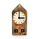 Wooden table clock. Watch natural wood. Watch house. Table wooden clock. Table clock in the style of `the Loft`. Clock in a wooden case. watch for children's. Watch aged.
