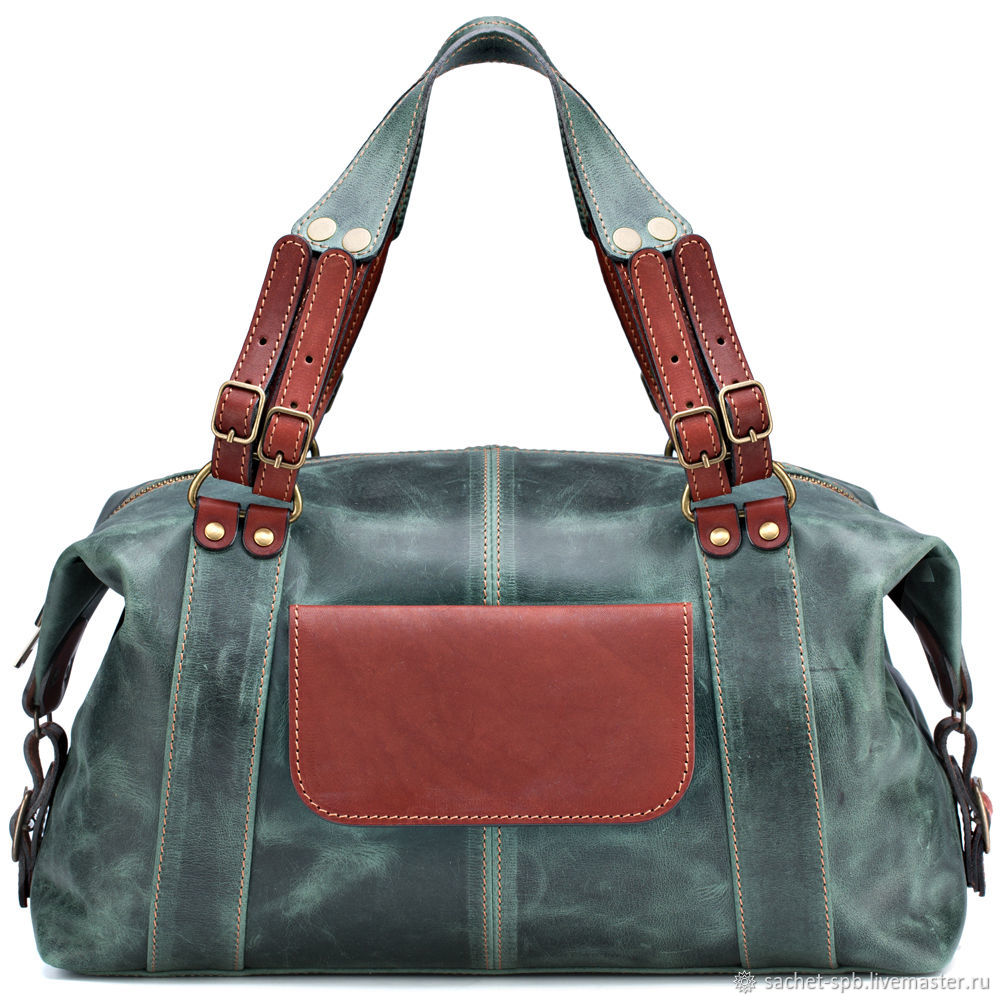 Women's leather bag 'Ecole New' (emerald crazy), Classic Bag, St. Petersburg,  Фото №1