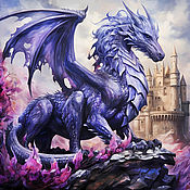 Картины и панно handmade. Livemaster - original item Painting Amethyst Dragon. Fantasy art. buy painting artist. Handmade.