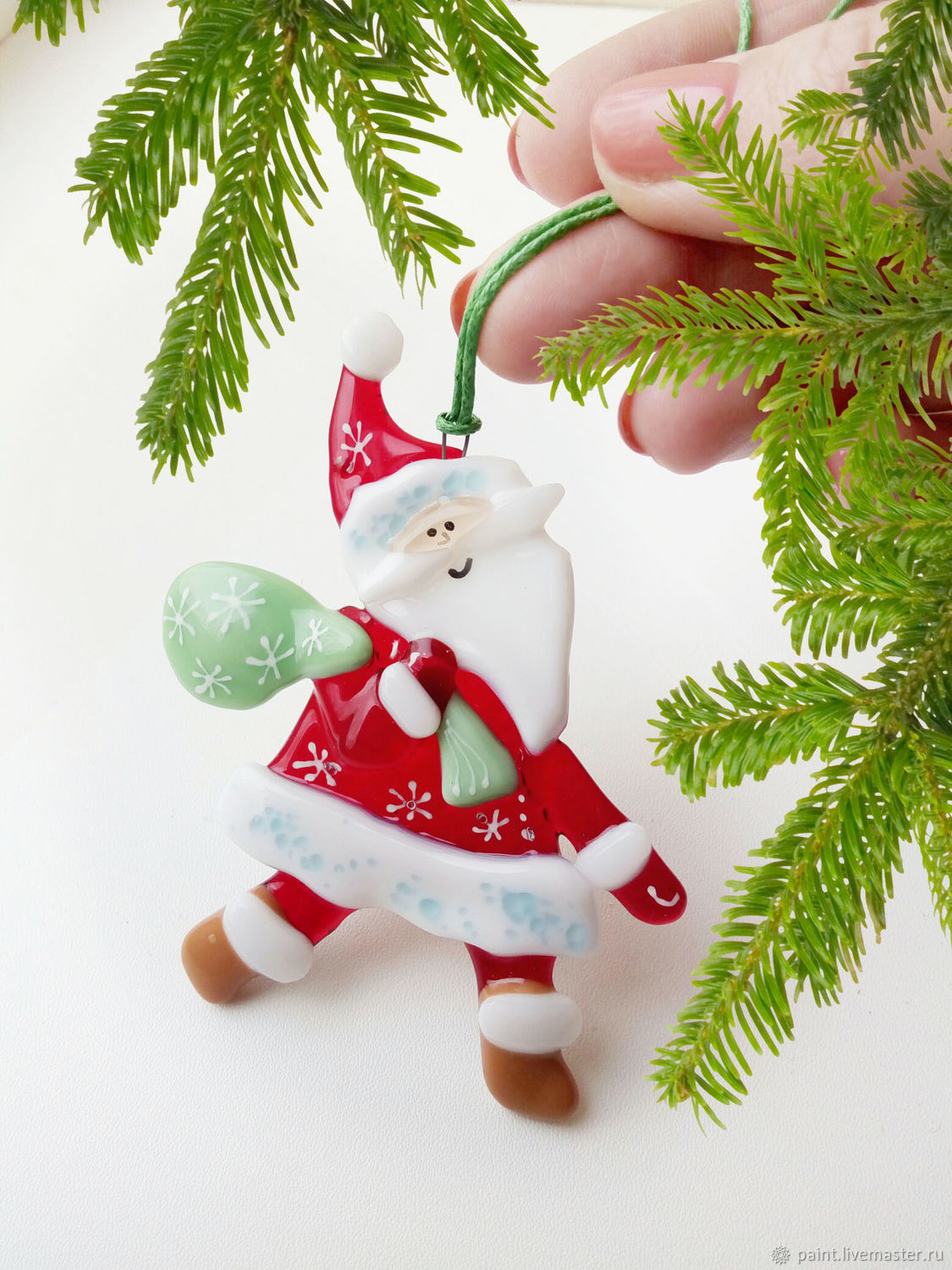 ÐÐ¾Ð²Ñ‹Ð¹ Ð³Ð¾Ð´ 2019 handmade Livemaster handmade Buy Christmas toy glass Santa Claus fusing