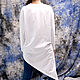 Women's T-shirt Long, White Asymmetrical T-shirt with Mesh. T-shirts. Lara (EnigmaStyle). My Livemaster. Фото №5